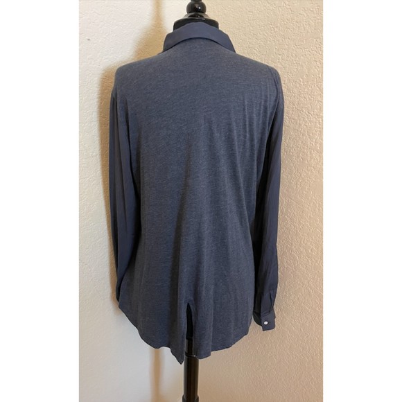 LOFT Mixed Media Long Sleeve Button Up Shirt - Sz L - Picture 2 of 9